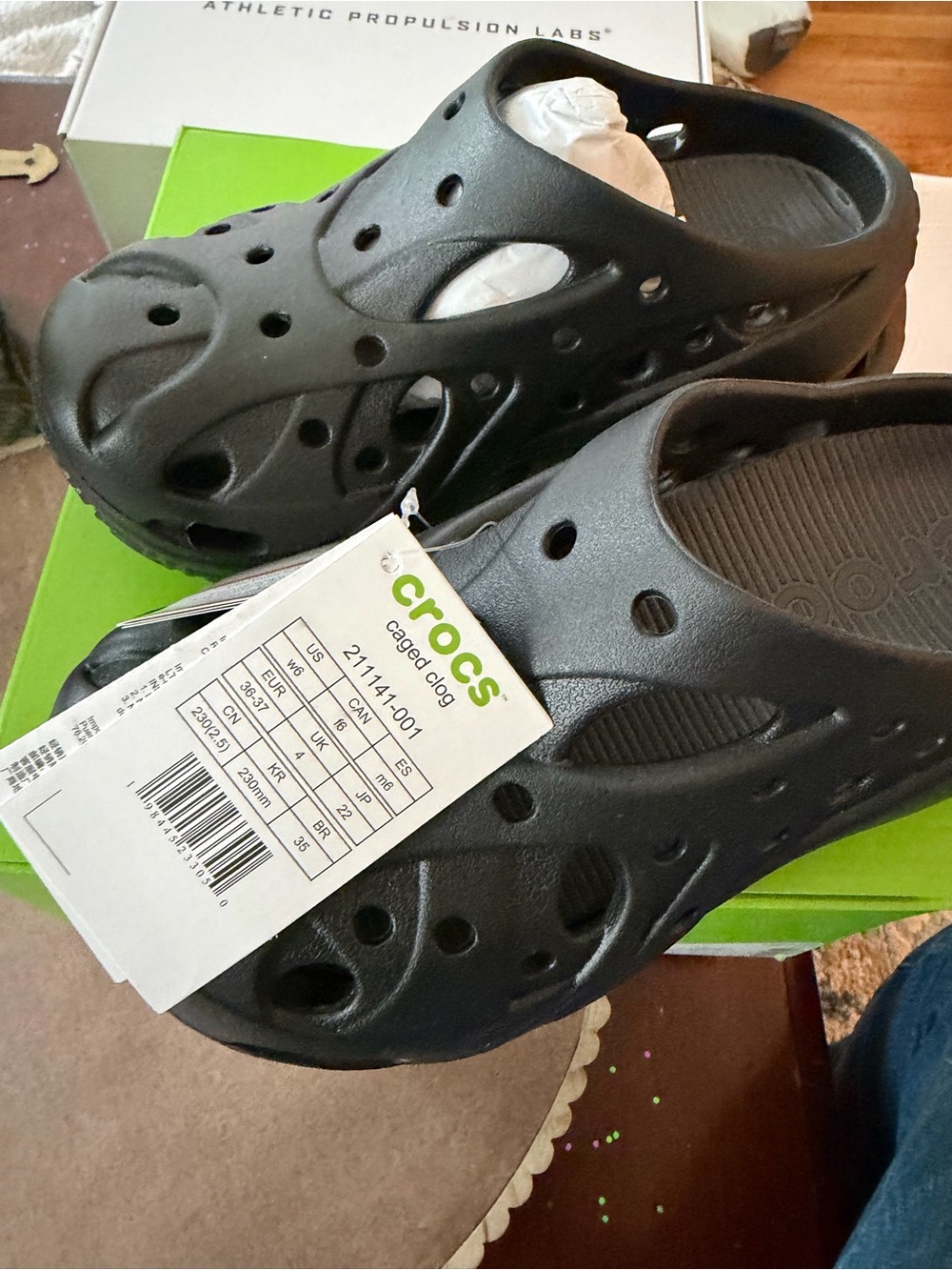 Caged CROCS Black Clog with Vent Holes